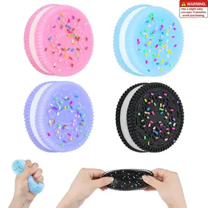 4Pcs Taba Fidget Squishy Toys, Ultra Soft Stress Relief Toys for Kids Adults, Kawaii Cute Cookies Squeeze Sensory Toys, Decompression Anxiety Relief Party Favors Gifts for Girls & Boys, Squishy Series