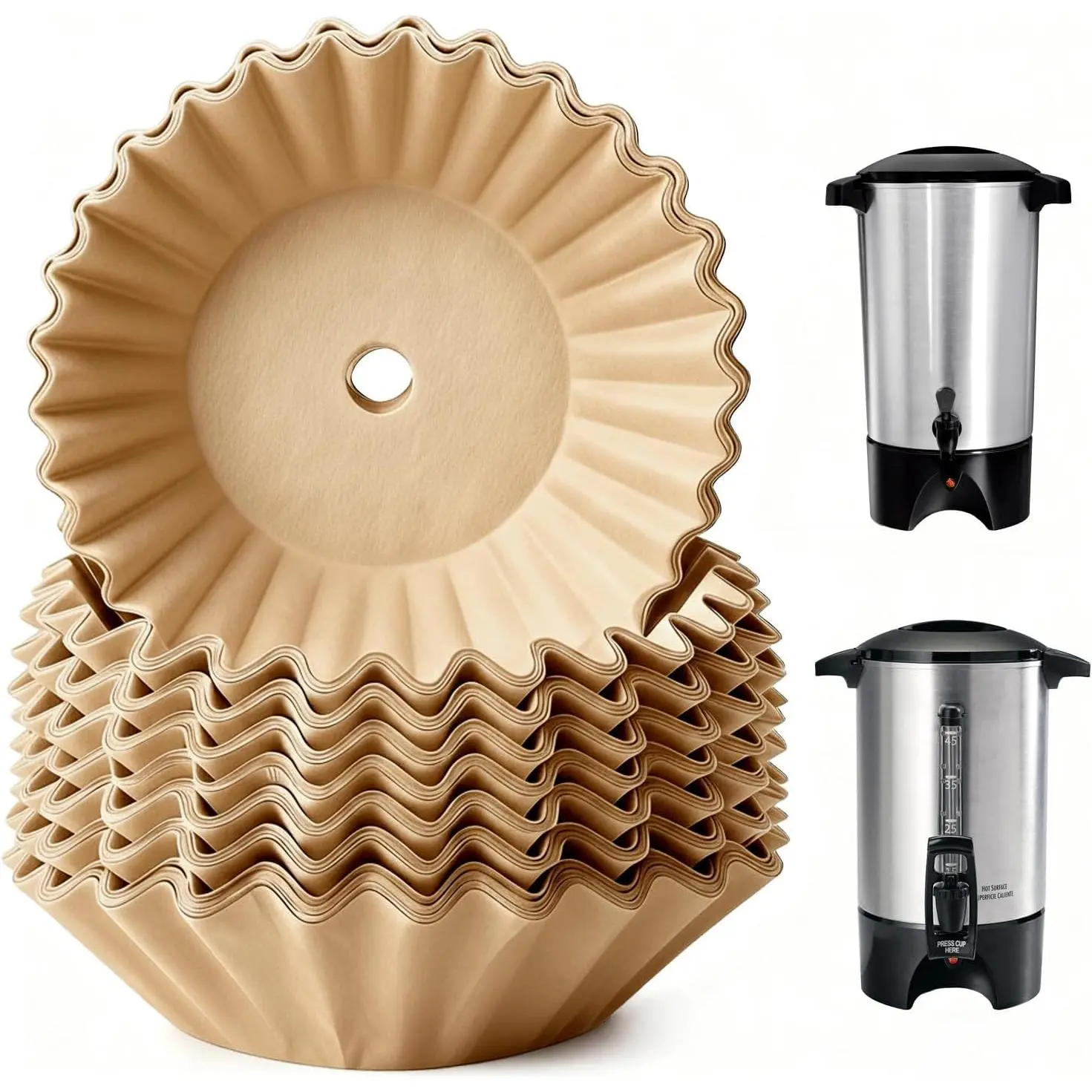 Coffee Filters - 150 PCS Percolator Coffee Filters for Hamilton Beach 45 Cup Coffee Urn Filters 40515G 40519G - Extra Large Disposable Paper Coffee Filter for Elite Gourmet Urn