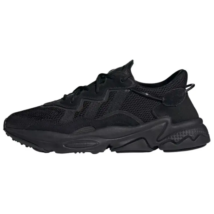 Adidas Originals Ozweego Leather Retro Low-Top Dad Trainers - Unisex Closed Casual Footwear, Black/Maison Mihara House White Official Trending Shoes