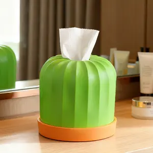 Cactus tissue box for home use in the living room and bedroom, high-end desktop tissue box, decorative ornament, napkin storage box