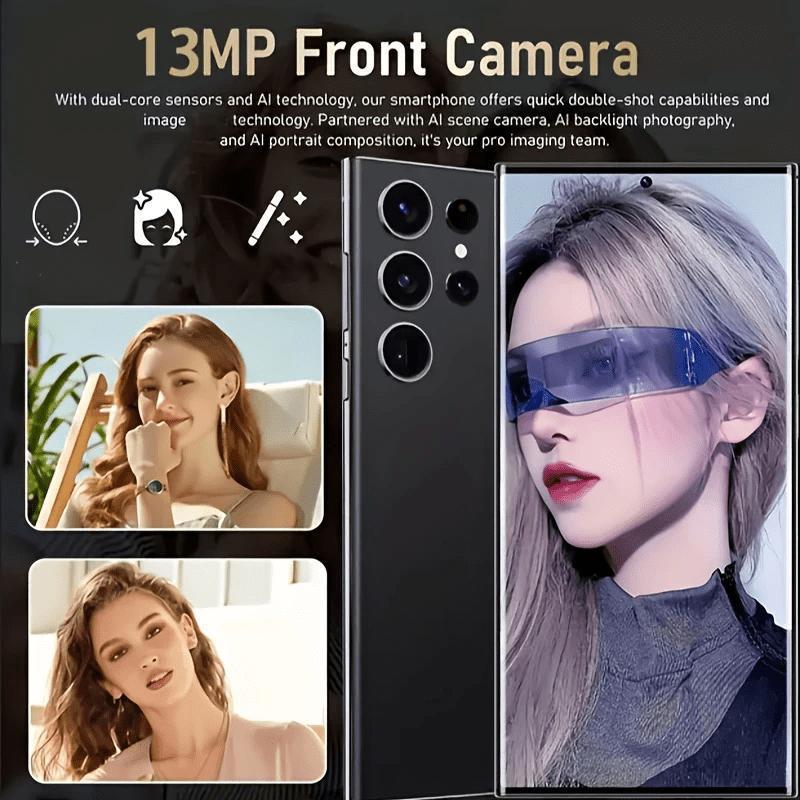 U24 Ultra Android Phone-8GB+256GB  Unlocked Cell Phone with Stylus Pen, 6.8" HD Display, Android 13 OS, Fast Charging