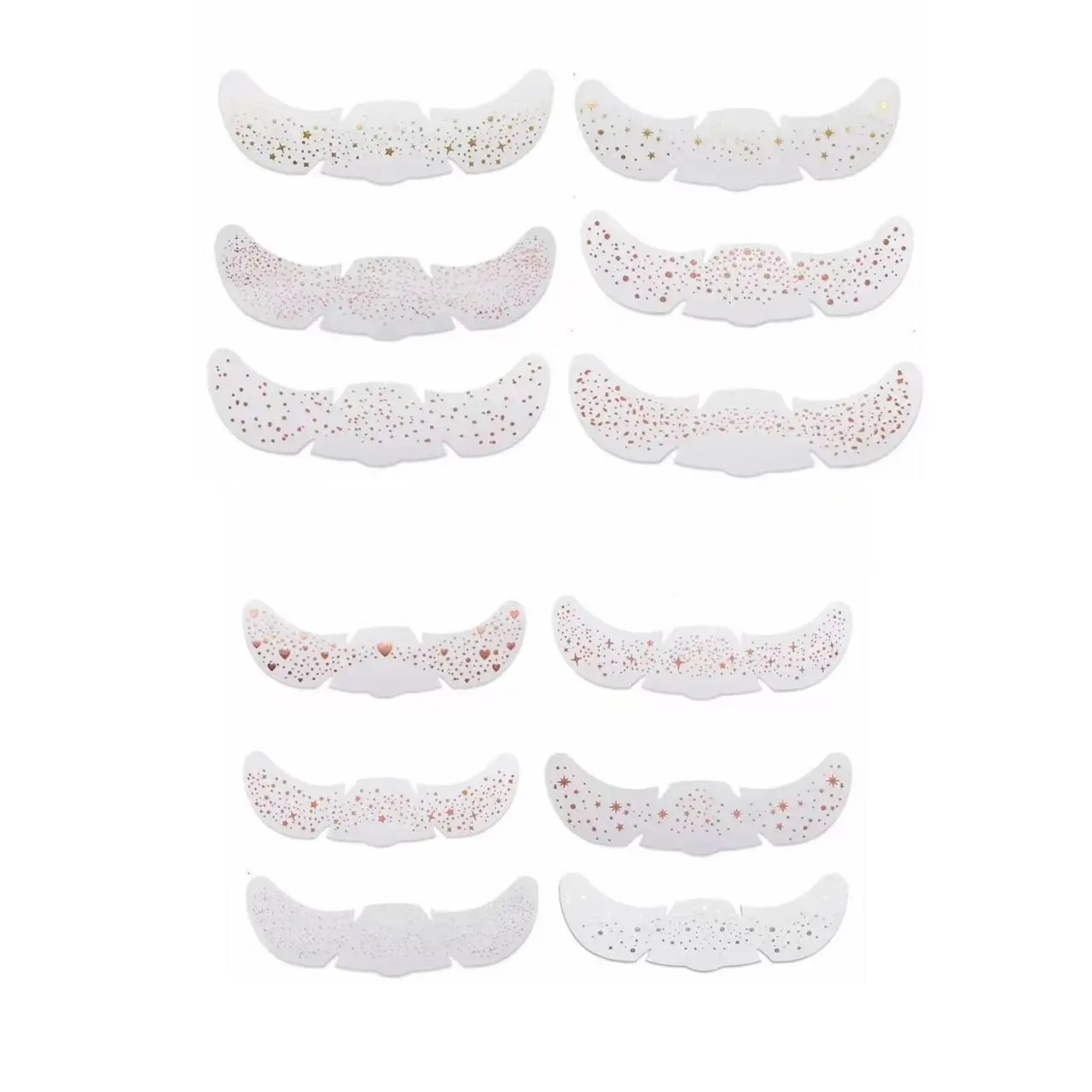 12pcs Mixed Glitter Holographic Freckle Stickers - Rainbow, Heart, Star, Dot Patterns, Waterproof Temporary Fake Freckle Spot Tattoo, Sports & Outdoor Protective Gear Accessory for Party, Daily Makeup Decoration, Fake Freckle Tattoos