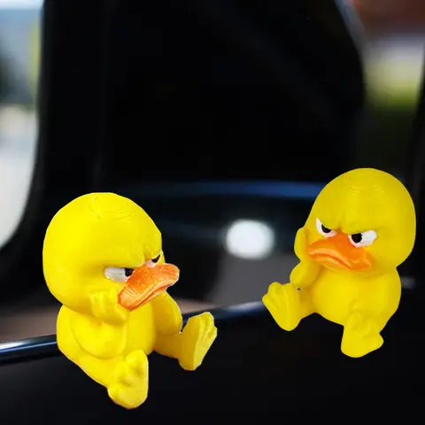 2pcs 3D Printed Duck Car Decor, Perfect for Car Interior, Holiday Parties, DIY Crafts, Home Decor, Office Desk, Christmas Gifts, Car Decorations