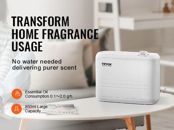 VEVOR Upgrade HVAC Scent Diffuser for Whole House, 850ML Scent Air Machine with Cold Air Technology, Waterless Essential Oil Diffuser, Cover Up to 5000 Sq.Ft for Large Room, Hotel, Spa, Office