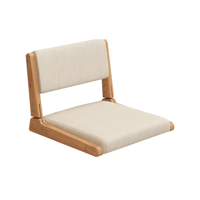 Japanese Floor Chair with Back Support, Foldable Meditation Chair with Cushion for Living Room Bedroom Bay Window,