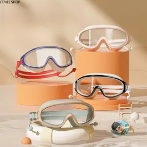 Kids Large Frame Flat Light Swimming Goggles, HD Waterproof Anti-Fog Diving Glasses for Boys & Girls, Professional Cross-Border Children Swim Eyewear