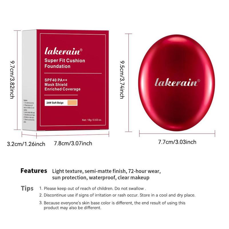 Long-Lasting Air Cushion Balm Foundation, Lightweight Moisturizing Makeup Base & Cream for Women & Girls