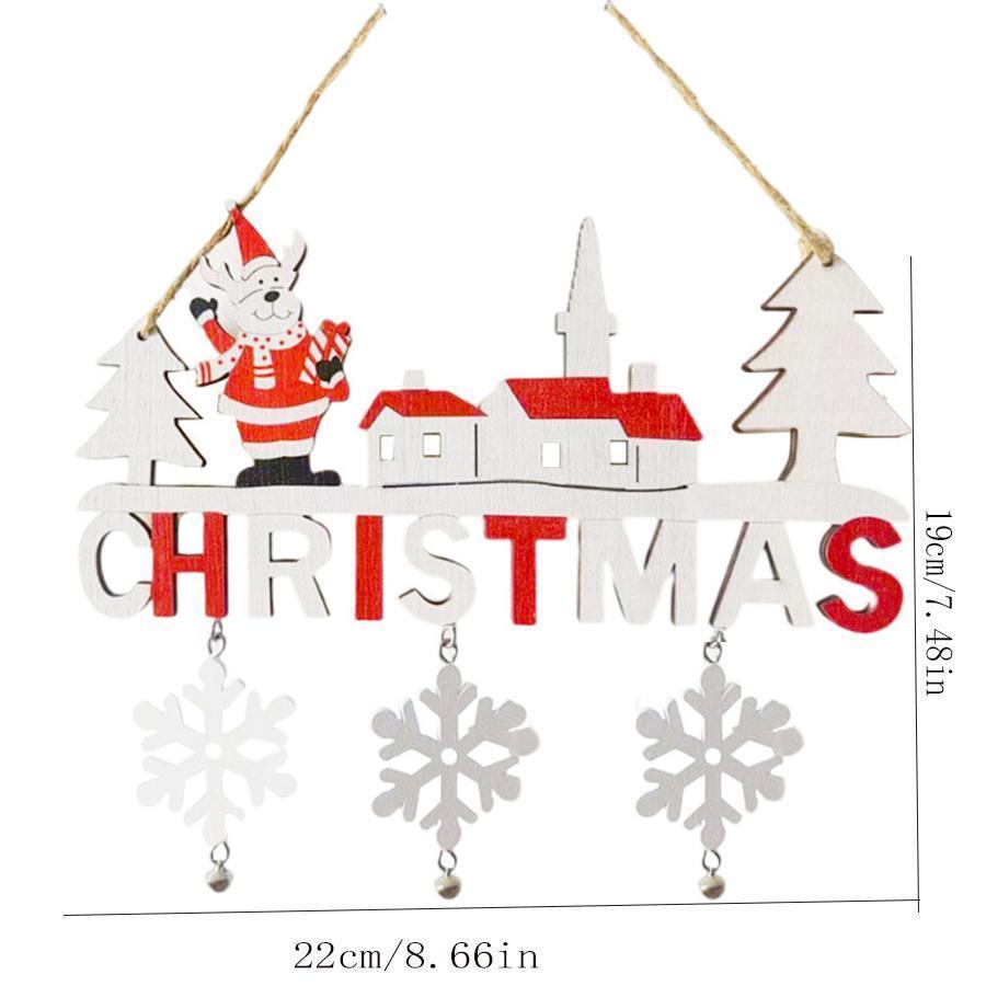 1PC Wooden Christmas Door Hanging Oranments Wall  Merry Christmas Decor for Home Happy New Year Naviidad Door Pendants Gifts