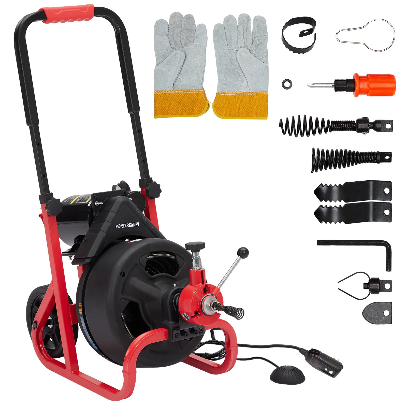 Heavy Duty Electric Drain Cleaner Machine - Sewer Snake,Portable Pipe Cleaning Tool for 2-4 Inch Pipes