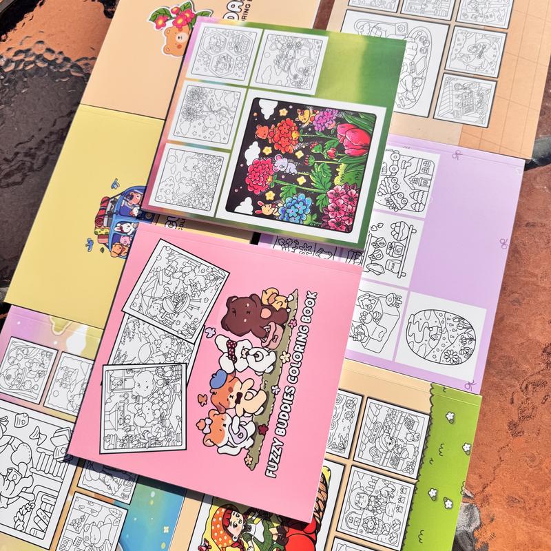 4-Piece or 8-Piece Themed Coloring Books Set, High-Quality Cute Art Books with Various Patterns, Perfect for Daily Relaxation and Holiday Gifts
