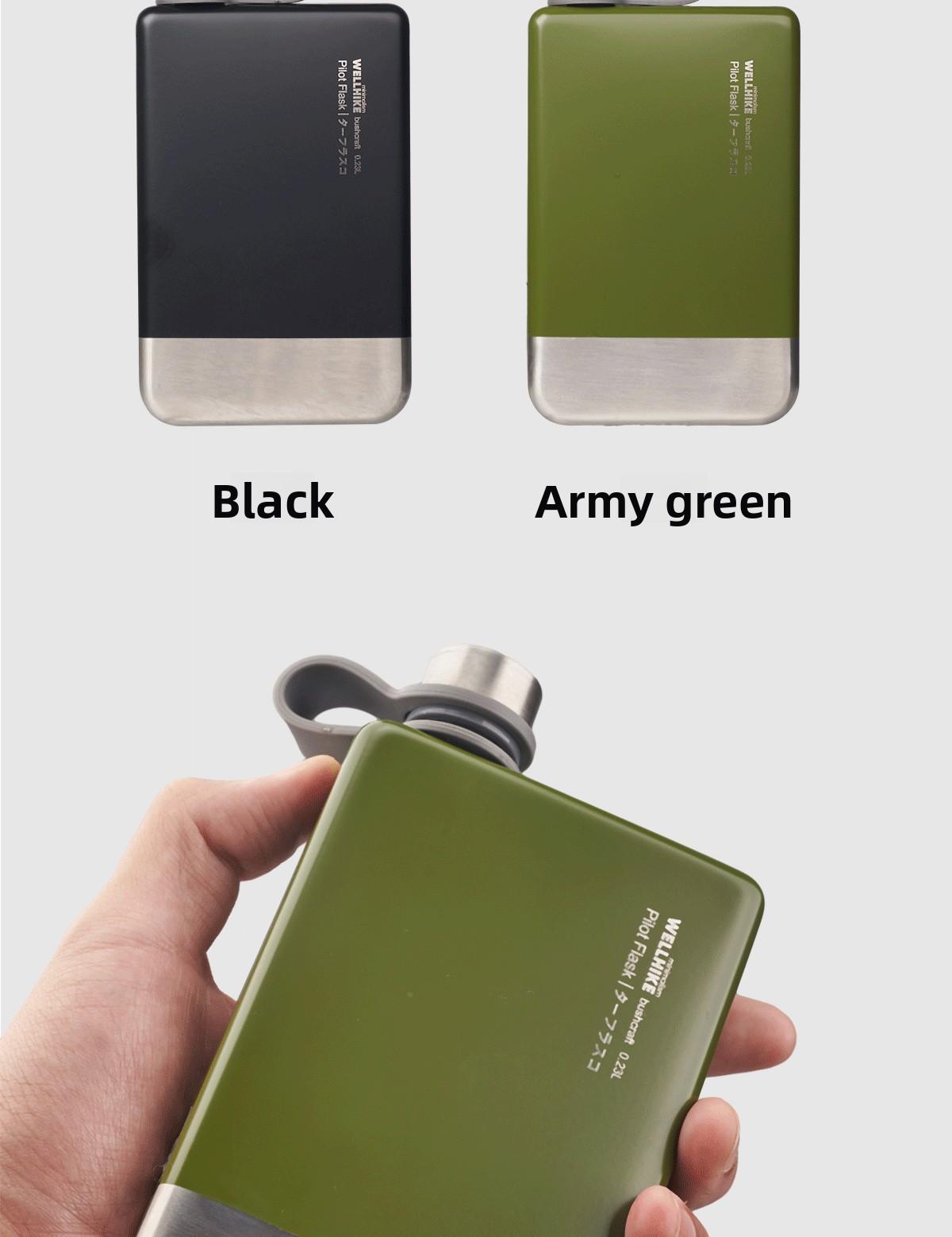 Outdoor Camping 304 Stainless Steel Portable Outdoor Flat Wine Bottle Camping Fuel Coal Oil Alcohol Coffee Pot