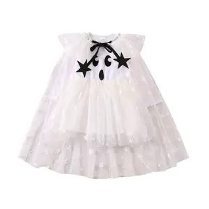 Toddler Kids Little Girl Halloween Ghost Costumes Spooky Sparkle Cape Glitter Cloak Baby Princess Party Outfit (Boo ghost White, 2-3T)