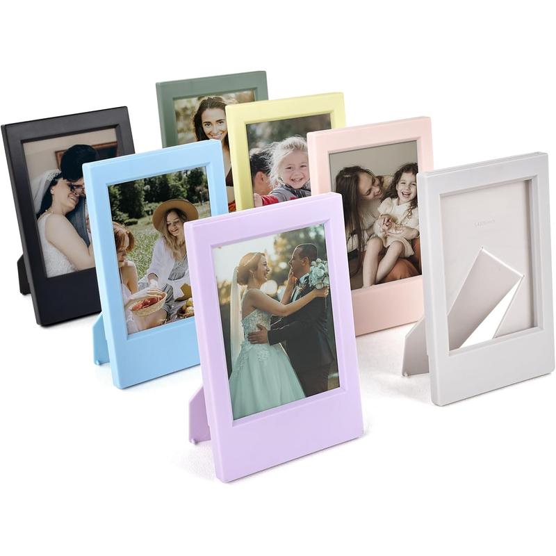 7 Packs 2x3 Mini Photo Frames Set with Clear Protective Film- Desk Stand Up Display Small Size Picture Frames for Fuji Instax mini 12/11/evo/41/40/99/SE/9/8/7+ Photo/Polaroid 3-Inch Films - Home Improvement.