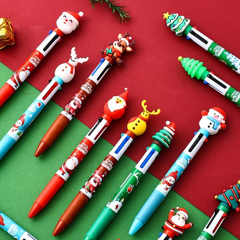Christmas Ballpoint Pens Set, 4-Color Design with Santa Claus & Reindeer Patterns, Perfect Gift for Holiday Celebrations Christmas Ballpoint Pens Set, 4-Color Design with Santa Claus & Reindeer Patterns, Perfect Gift for Holiday Celebrations
