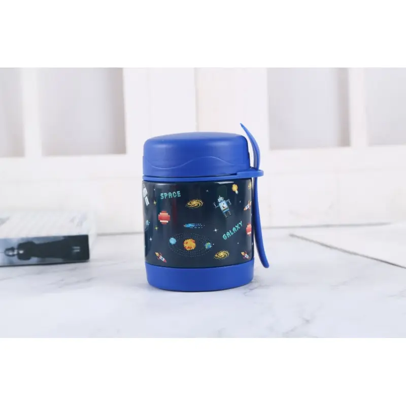 Best-selling 304 double-layer stainless steel insulated cup, long-lasting lunch box with fork, portable for cooking porridge and rice