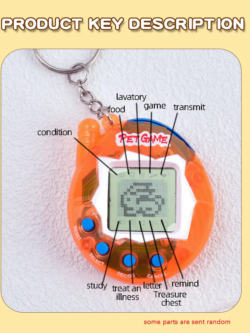 Collector's Edition Aqua Blue Plastic Interactive 3D Virtual Pet Toy - Festive Party Supplies Item, Holiday Gift for Gamers