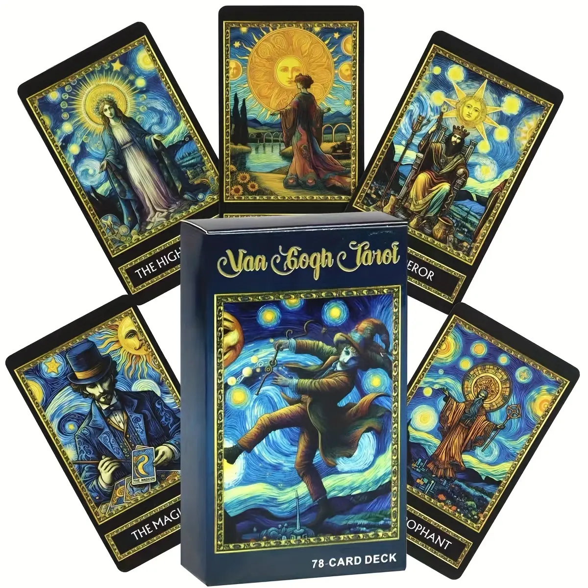 Van Gogh Tarot Cards Set, 78 Premium Quality Paper Tarot Cards, Artistic Style Divination Tool, Perfect Halloween & Christmas Gift