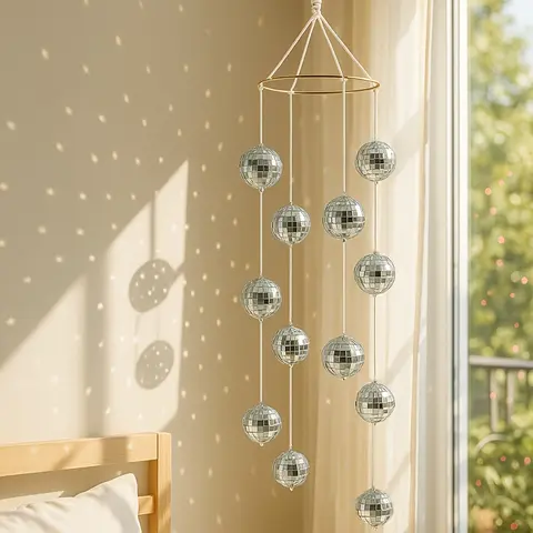 Disco Ball Hanging Wind Chime, Creative Sun Catcher, Decorative Home Garden and Indoor Room Hanging Decoration Ornament
