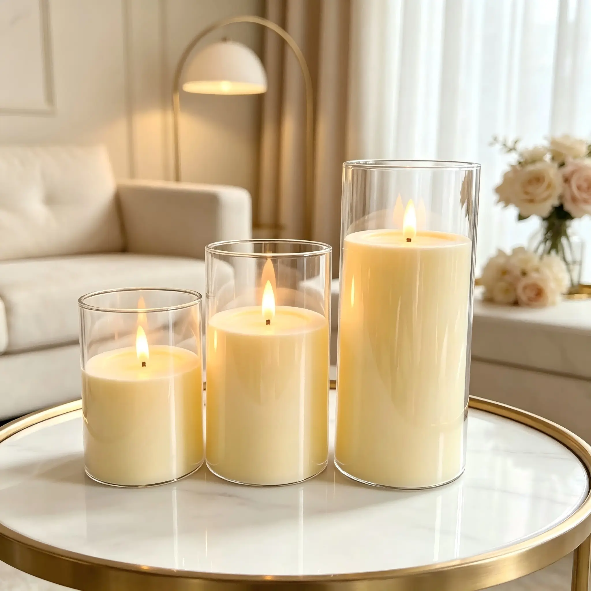 3-Pack LED Electronic Candles, Warm Light Realistic Flame Effect, No Open Fire, Home Table Wedding Atmosphere Decor Lights