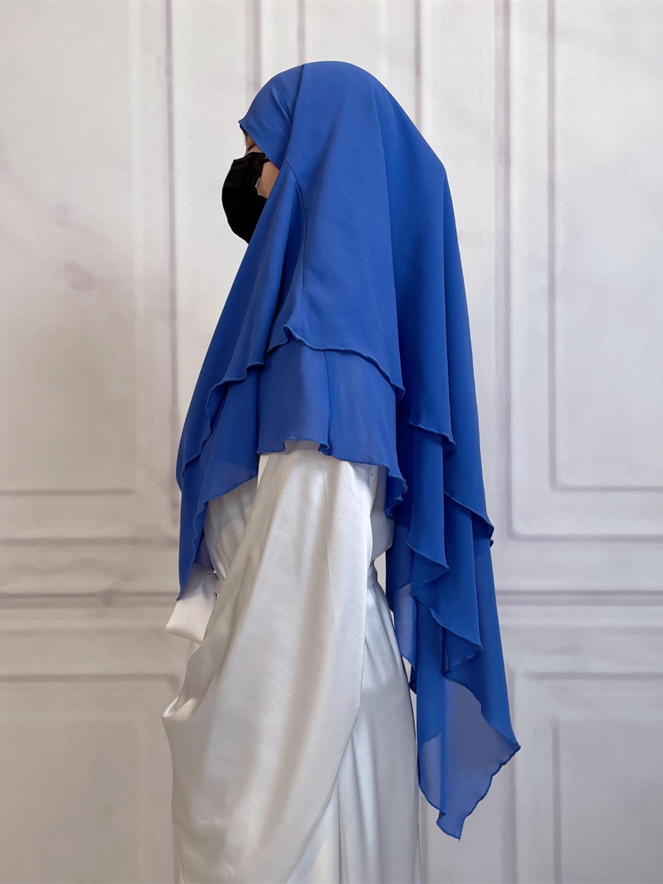 16 Colors Short Chiffon Khimar, Muslim Fashion High-Quality Fabric, Suitable for Adults and Kids, Essential Wear for All Seasons