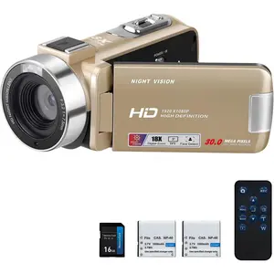 B320 1080P 30FPS Video Camera Recorder,  30MP 18X Digital Zoom Camcorder, YouTube Vlogging Camera  Night Vision, 3.0 Inch Flip Screen, 2 , Remote Control ()