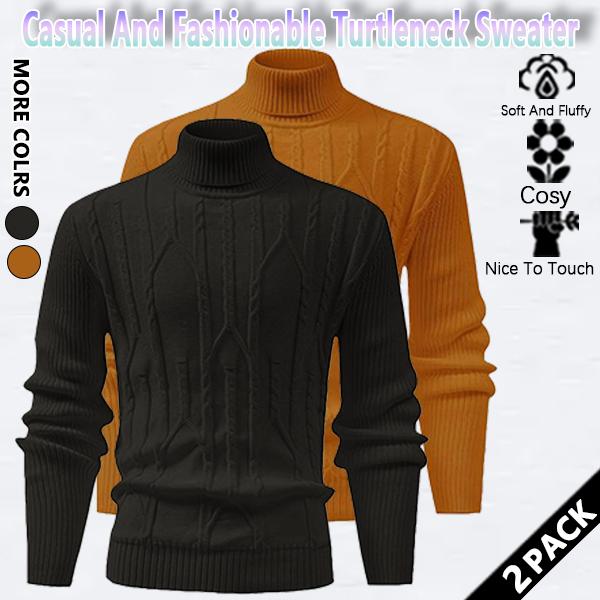Men's regular textured turtleneck sweater, casual long-sleeved top for autumn and winter, fashionable men's everyday knitwear. Men's regular textured turtleneck sweater, casual long-sleeved top for autumn and winter, fashionable men's everyday knitwear.