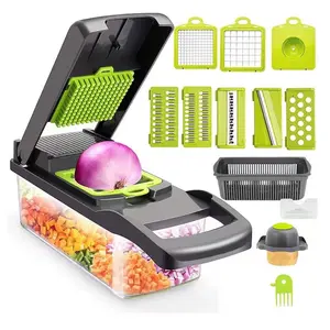 New 16-Piece Multi-Functional Vegetable Cutter Set, Rotating Grater, Spiralizer, Kitchen Fruit Dicer, Slicer, Egg Separator
