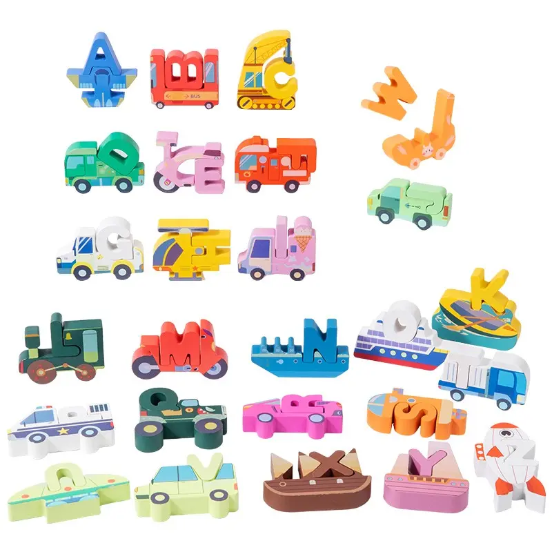 Wooden Alphabet Puzzle Toy, Early Education Game for Kids, Animal Recognition and English Learning, Perfect Gift for Boys and Girls