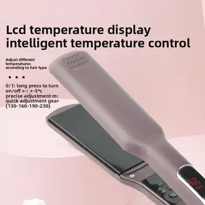 3D floating panel hair straightener, salon-grade dual-use curling and straightening 2-in-1 ion straightener with LCD temperature control and ceramic curling wand