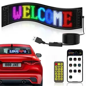 Super RGB LED Devil Eye Lights for Windshield 13.7"x4" Dynamic Flexible Programmable Custom Automotive Decoration LED Eyes Display for Car Motorcycle Window with Remote & APP Control