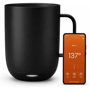 Temperature Control  Mug 2, 14 Oz, App-Controlled Heated Coffee Mug with 80 Min  Life and Improved Design, Black