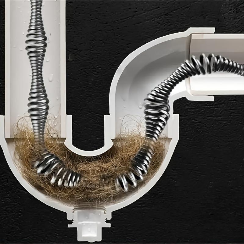 196.85 Inch Drain Unblocker, Flexible Rod Auger Sewer Pipe Unblocker Tool, Drain Cleaning Tool, Kitchen Sewer Unclogger Tool, Toilet Hair Unclogging Tool, Drain Clog Remover for Hotel Restaurant Commercial