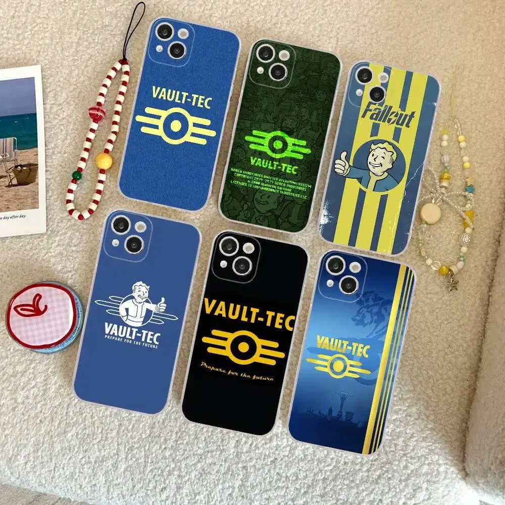 Fallout Vault-Tec Logo Phone Case, Post-Apocalyptic Gaming Fan Protective Cover Compatible with iPhone 11-17 Pro Max/Plus & Samsung Galaxy S23-S25