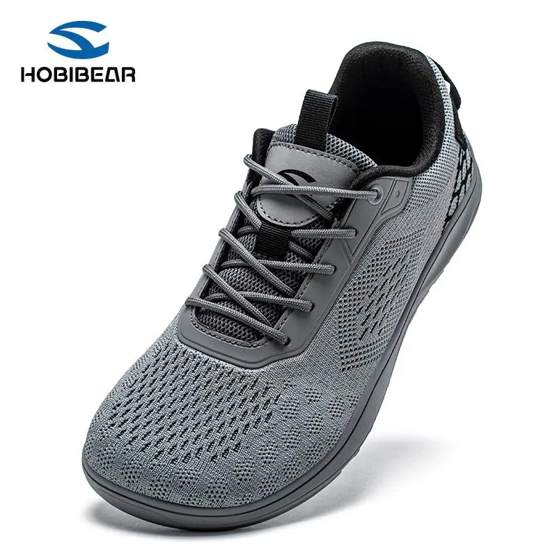 HOBIBEAR Unisex Minimalist 0-Drop Barefoot Trail Running Shoes - Wide Toe Box Slip-On, All-Terrain Men's Casual Trainers