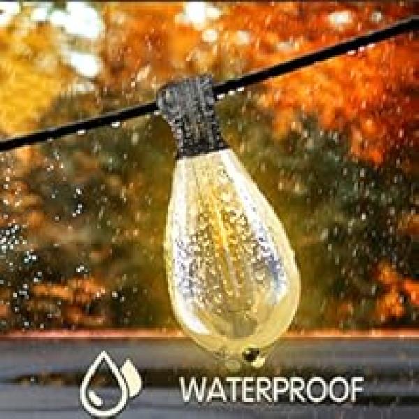 Daybetter Outdoor String S14 Led Garden Lamp Edison Vintage Bulb, Connectable Outdoor String Suitable for Porch Backyard Tavern, Waterproof and Shatterproof