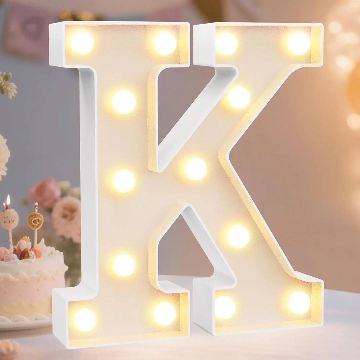 LED Marquee Letter Lights Sign, Light Up Alphabet Letter for Home Party Wedding Decoration K