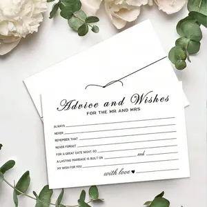 Elegant Wedding Blessing Cards, 10pcs/20pc, Pre-Printed Prompts, Blank Spaces for Personalized Messages, Bridal Shower, Engagement Party