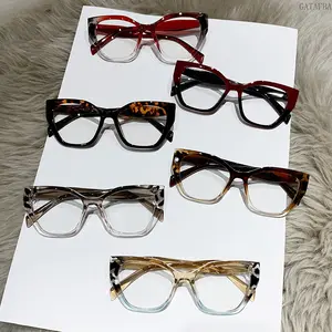 Women's Color Block Cat Eye Glasses - Adult Color-Changing Anti-Blue Light Eyewear with Blue Light Blocking Lenses, Trendy Daily-Use Frames for Sports & Outdoor Activities