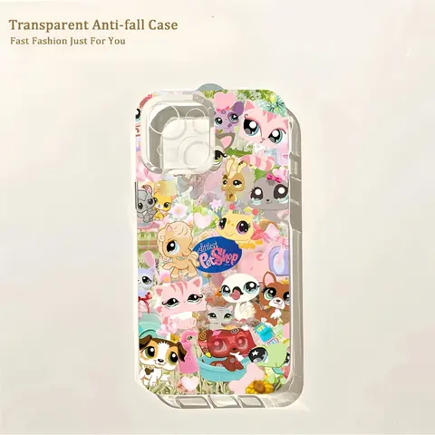 Soft Flexible TPU Transparent iPhone Case - Cute Animal Design, Anti-Drop, Camera-Safe Protection, Compatible with iPhone 11,12,13,14,15,16,16E,17,17E,Pro Max,Mini,Air