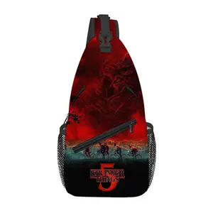 Stranger Things 5 Full Print Sling Bag Casual Crossbody Shoulder Bag for School Travel