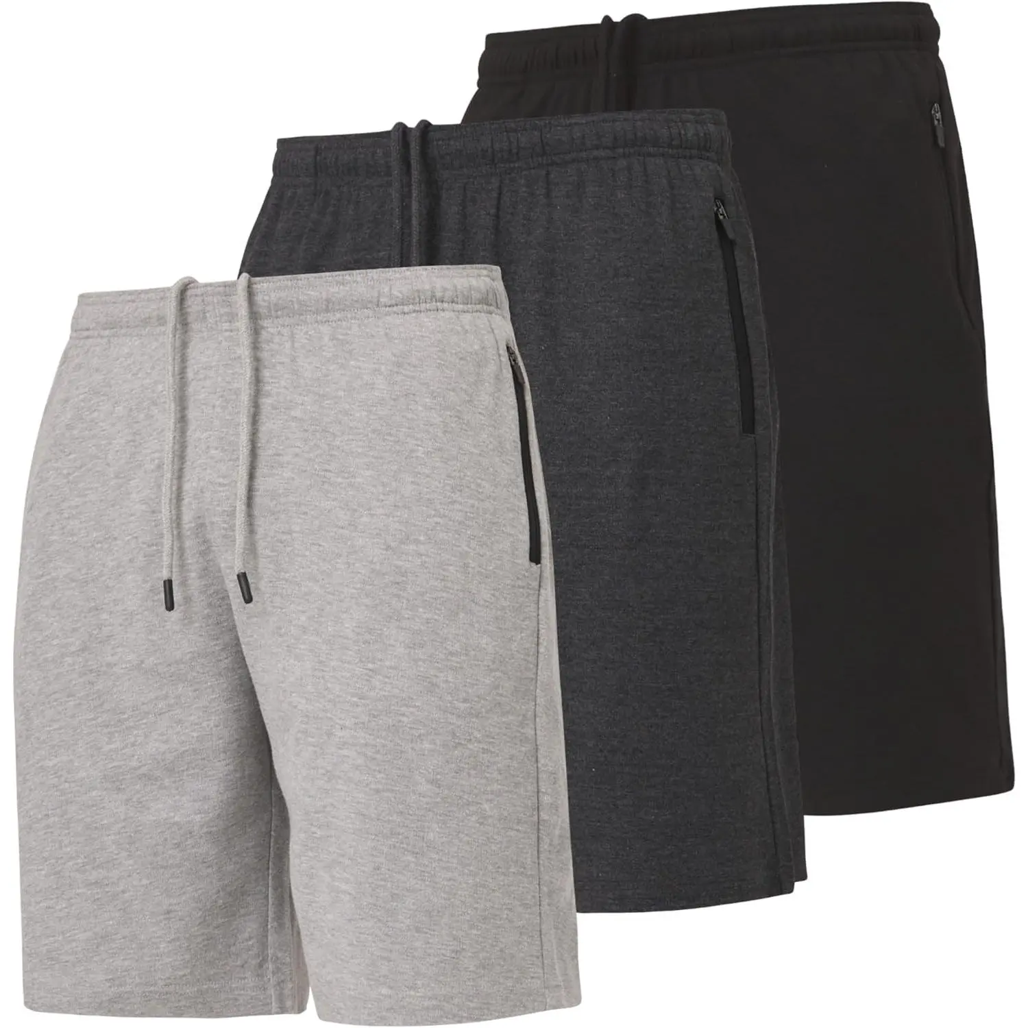 3 Pack Mens Shorts Casual Men's Athletic Short Workout Gym Shorts for Men with Zipper Pockets, Small - 5X