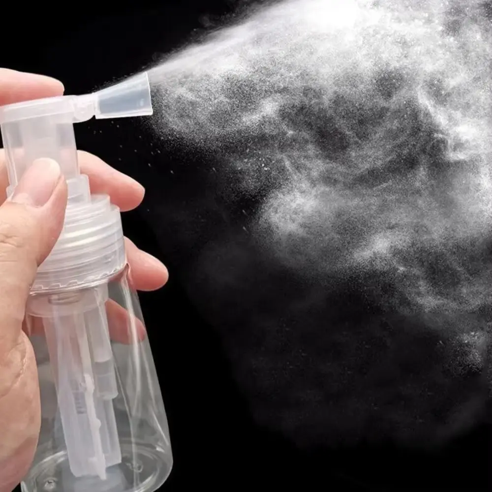 140ml Powder Atomizer Clear Plastic Bottle Barber Talcum Emulsion Spray Travel Container Lotion Dispenser Rotate Bottle Salon Accessories Refillable Spray Containers Bottles