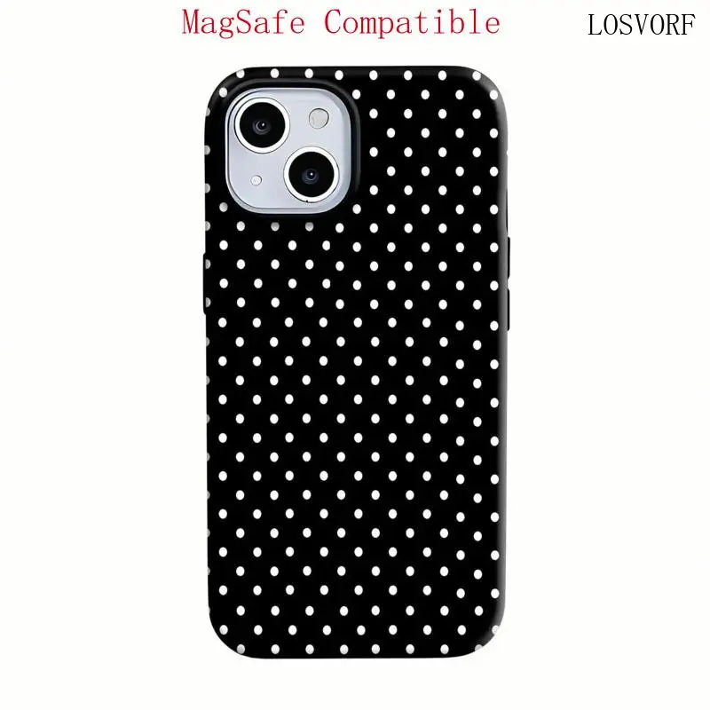 [Magnetic Compatible]Polka Dot Phone Case, Double‑Layer Protective Cover, Premium Shockproof Protective Case, Stylish Gift for Girls.Compatible with Apple 17P/16/15/14/13/12/11/X/8/7, Samsung S26/25/24/23/22/21/20phones.
