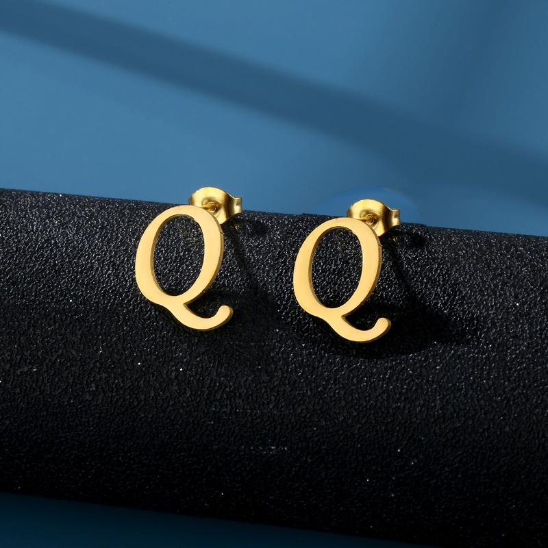 1 Pair Initials Earrings Stainless Steel 26 English Letters Personalized Letter Earrings for Men And Women Valentine'S Day Mother'S Day Thanksgiving Birthday Souvenirs
