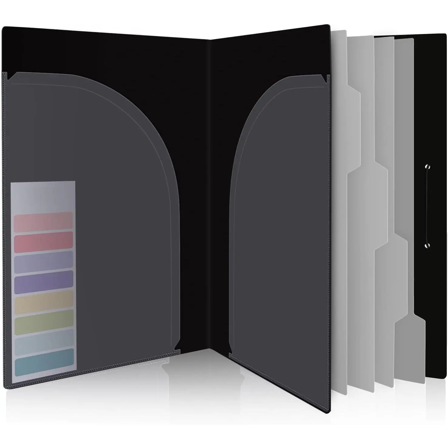 Accordion File Organizer, 5 Pocket Expanding File Folders with Pockets, Document Organizer, Portable Paper Organizer,School Office Supplies Black