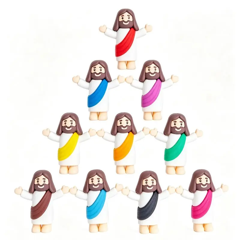 10 Mini Jesus Doll Ornaments，Jesus Toy， Perfect for Church Events, Easter Egg Hunt Gifts, Car Decor, Home Religious Gatherings, Home Spiritual Decor, Kids' Activities