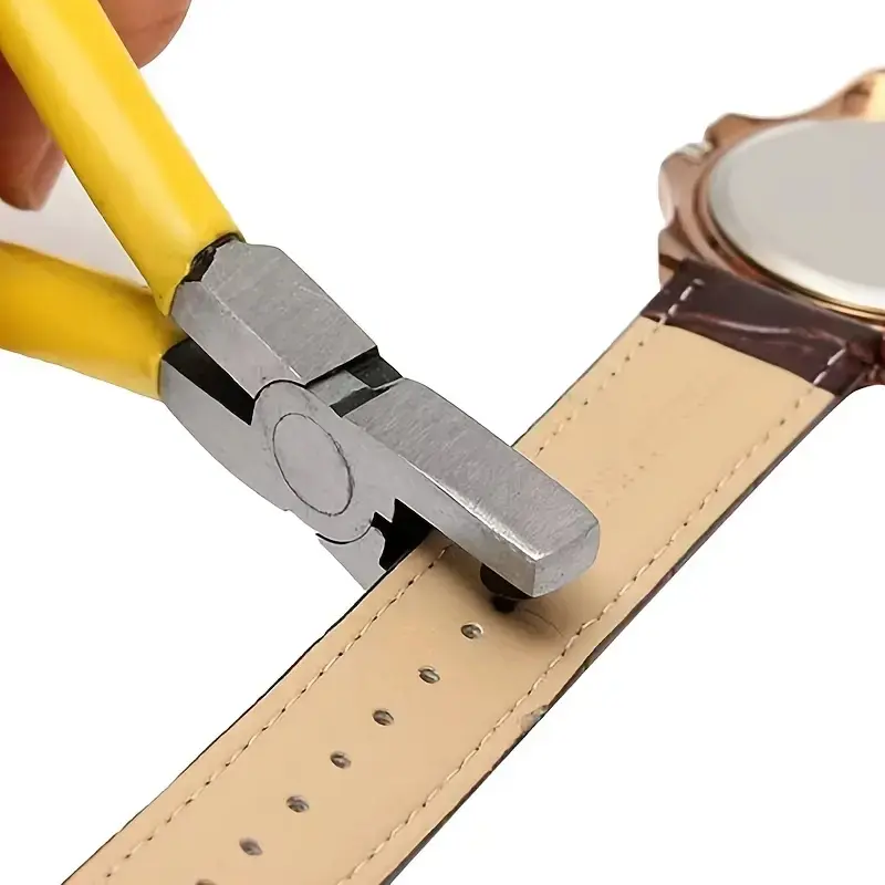 STREBITO 5 Inch Compact Heavy Duty Handheld Hole Punch Pliers, Manual Leather Punch Tool for Watch Bands, Belts & DIY Leather Crafts, Carded Packaging