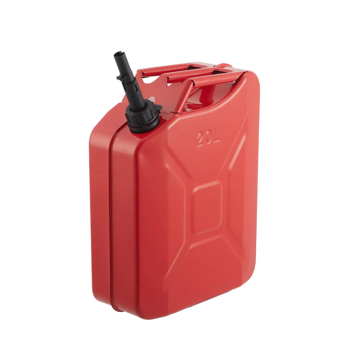 【GAOMON】20L Metal Fuel Can, 5.3 Gallon Gas Tank with Spout, Heavy Duty Steel Jerry Can for Car ATV Boat Camping, Anti-Corrosion, Leak-Proof, Red/Green, Emergency Water Storage