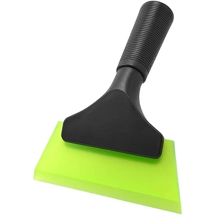 Small Squeegee with 5 Inch Green Rubber Blade Mini Wiper Window Tinting Tools for Mirror Glass Window Cleaner with Non-Slip Handle