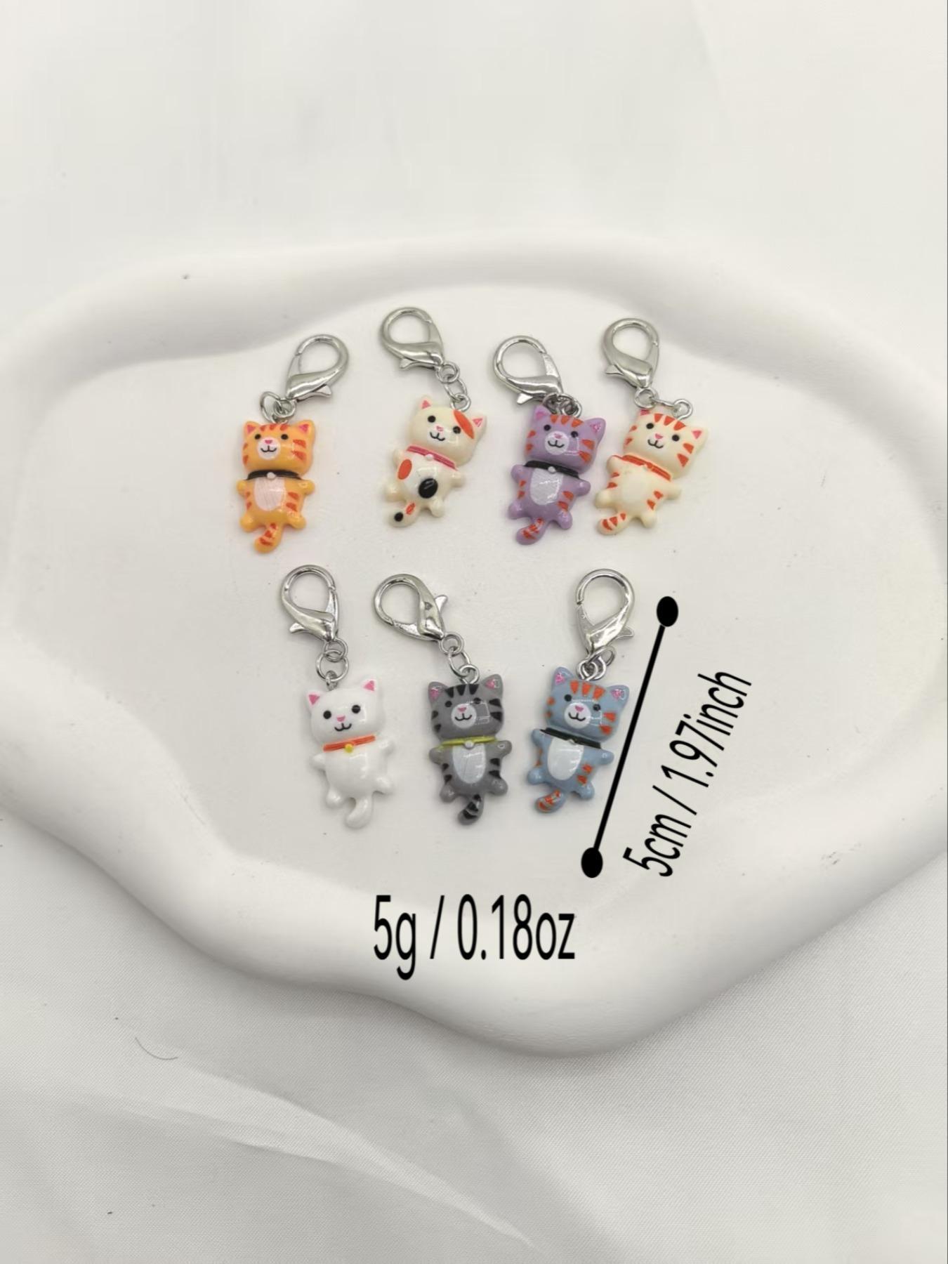 Cute Cat Design Keychain, Cartoon Animal Decor Keychain for Women & Men, Fashion Accessories for Bag & Car Key Decoration, Keychain Set